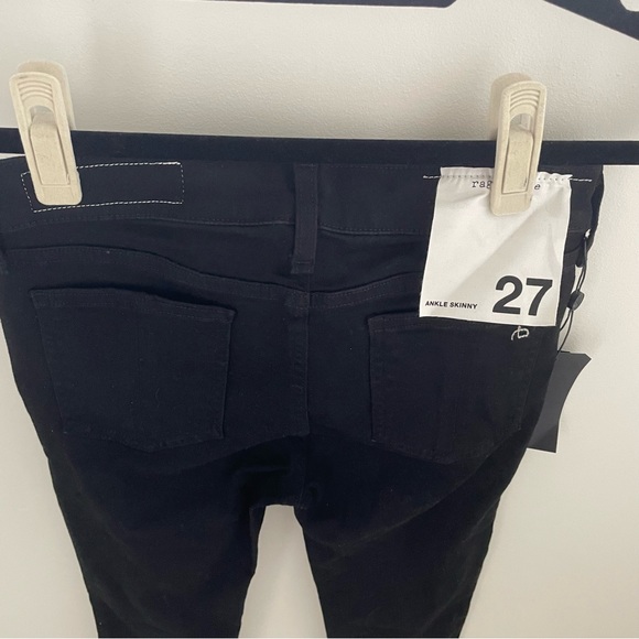 NWT - Rag & Bone Women’s Black Raw Hem Ankle Skinny Jeans Size 27 - Picture 7 of 13